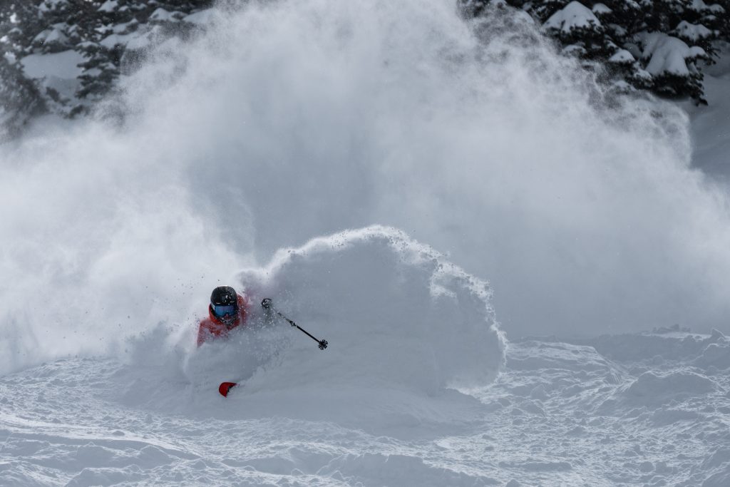 Dave Amirault skiing at Alta Ski Area.